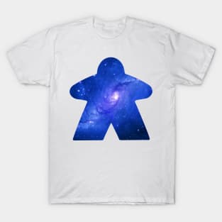 Sky Blue Space Galaxy Meeple | Board Game Fan T-Shirt